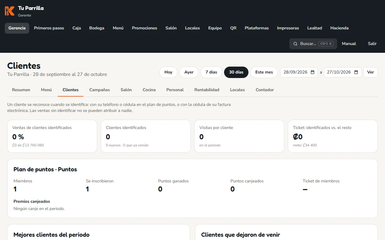 Pantalla: «Clientes»